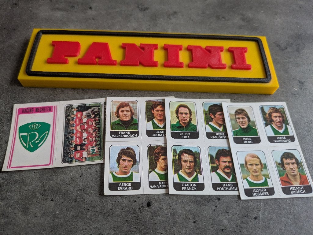 PANINI FOOTBALL 1973/74 RC MECHELEN 4X STICKERS 1973 voetbal, Hobby en Vrije tijd, Ophalen of Verzenden, Nieuw