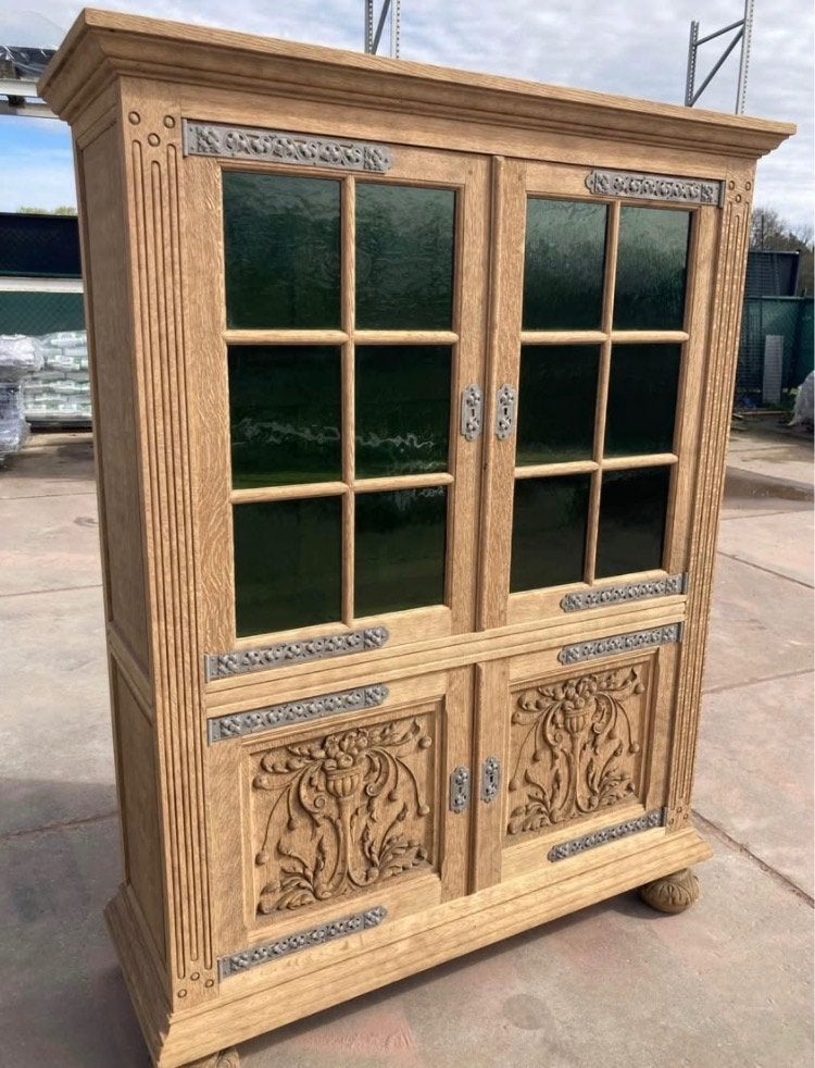 Unieke antieke vitrinekast, Huis en Inrichting, Ophalen, 100 tot 150 cm, 150 tot 200 cm, 25 tot 50 cm