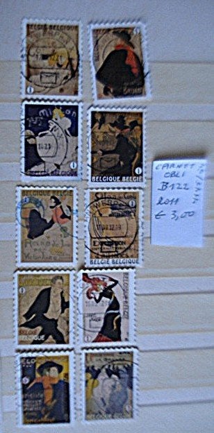 Belgique (o)  B122  n 4145/54, Timbres & Monnaies, Oblitéré, Art, Sans enveloppe, Affranchi