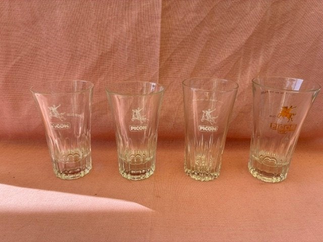 Verres anciens Picon 4, différents, Enlèvement ou Envoi, Utilisé, Ustensile