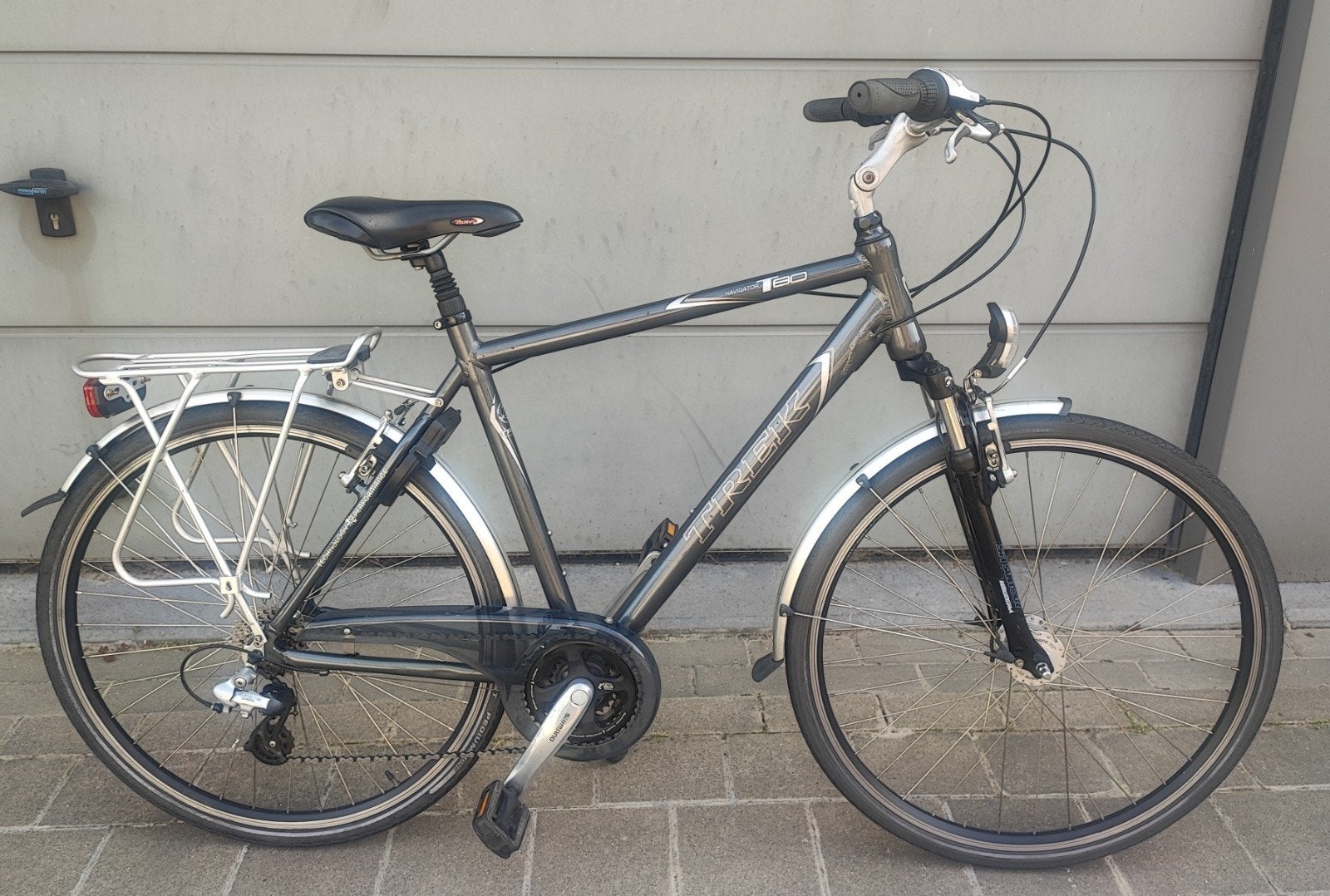Herenfiets Trek met 21 versnellingen., Fietsen en Brommers, 28 inch, Vering, Velgrem, Zo goed als nieuw