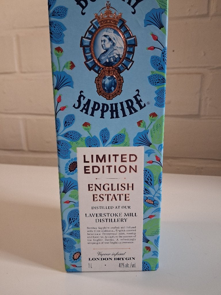 1 fles Bombay Sapphire gin , 1 liter, Limited Edition, Verzamelen, Ophalen of Verzenden, Nieuw, Overige typen, Vol