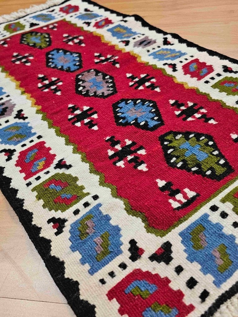 Tapis Kilim 74/42 cm, Maison & Meubles, Enlèvement ou Envoi, Utilisé, Multicolore, Autres styles