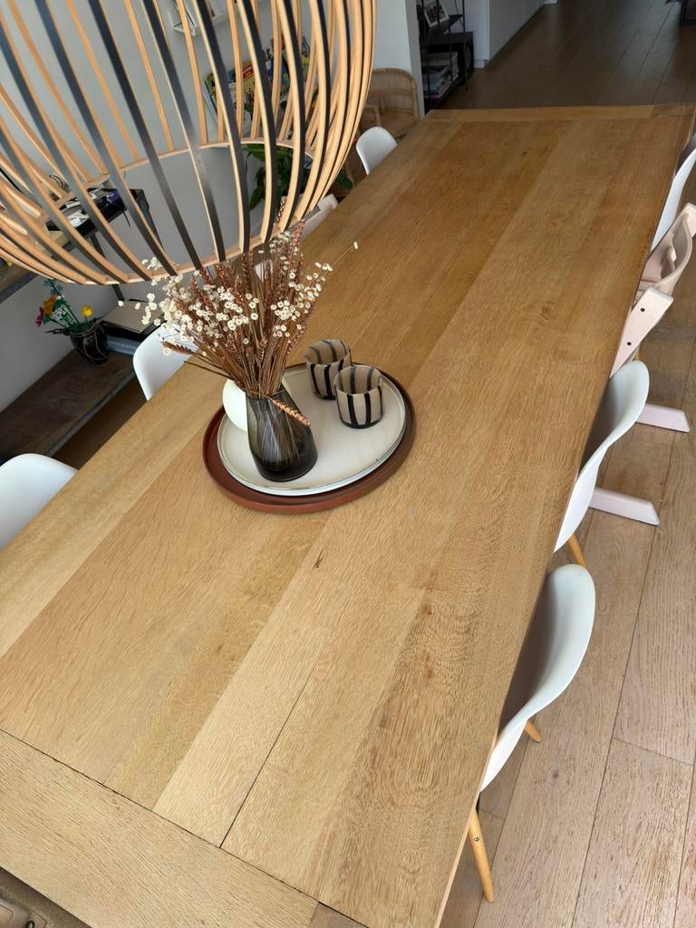 Houten eiken tafel 2,8M-1M, Ophalen, Gebruikt, 100 tot 150 cm, Eikenhout