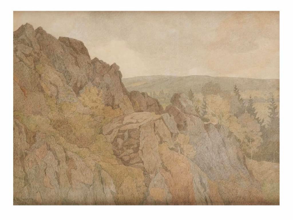 Philippe Derchain aquarelle  sur papier 47,5 x 62 cm, Enlèvement ou Envoi