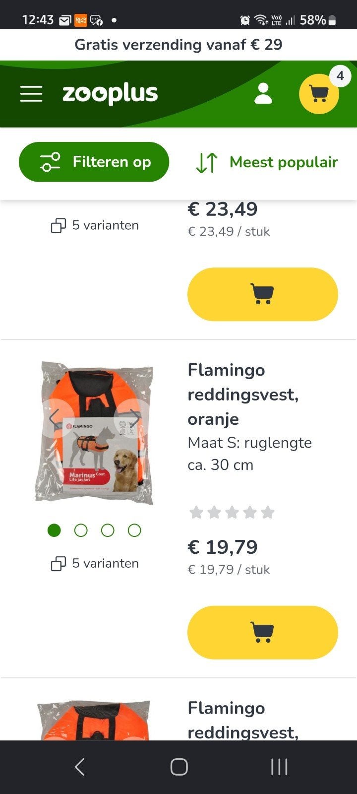Honden zwemvest x2, Dieren en Toebehoren, Ophalen, Nieuw