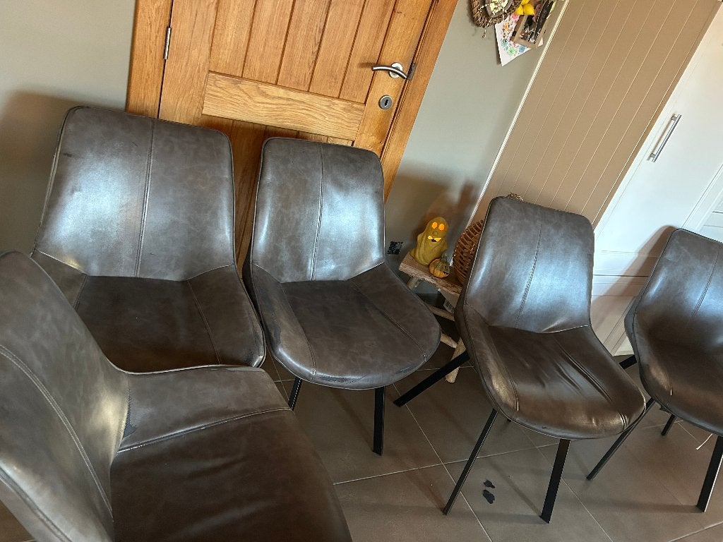 stoelen, Maison & Meubles, Gris, Enlèvement, Cuir, Cinq, Six Chaises ou plus