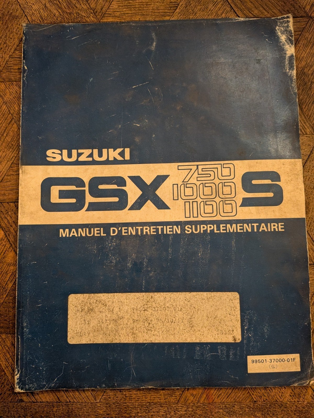 Supplément manuel d'entretien Suzuki GSX 750/1000/1100 1981, Enlèvement, Suzuki