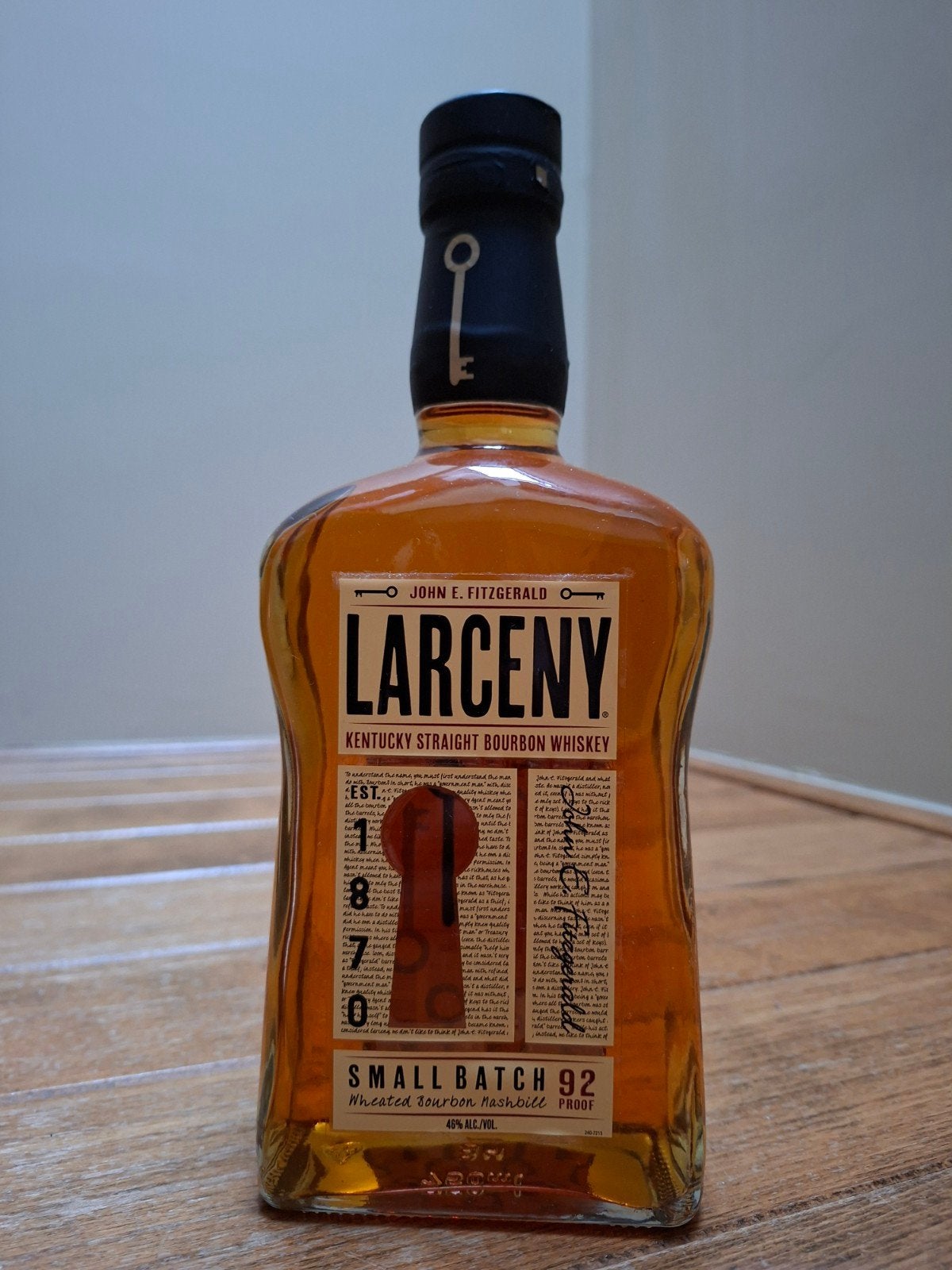 John E. Fitzgerald Larceny bourbon whiskey, Collections, Neuf, Pleine, Enlèvement, Autres types