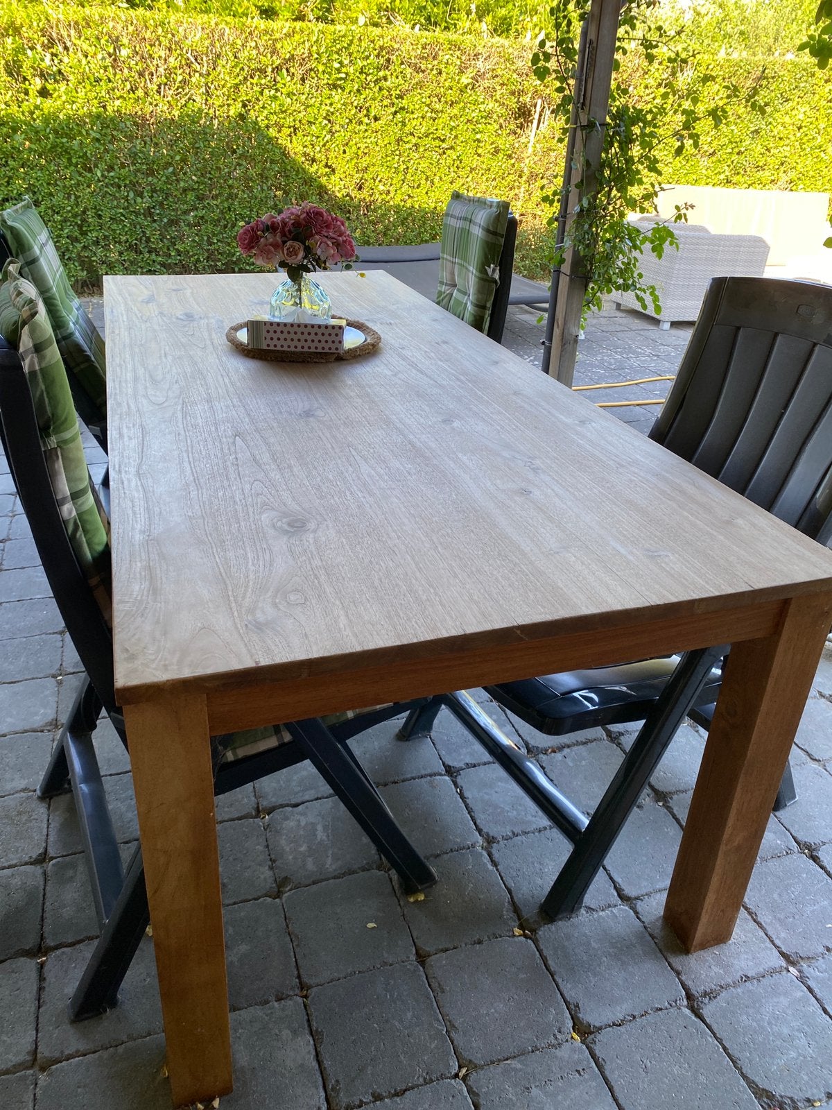 Teak tafel - 300 euro, Tuin en Terras, Tuintafels, Ophalen, Gebruikt, Rechthoekig, Hout