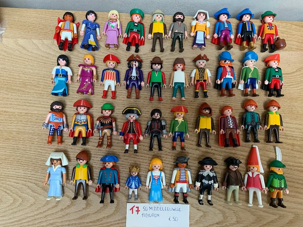 PLAYMOBIL: T7: LOT 50 MIDDELEEUWSE FIGUREN, Kinderen en Baby's, Speelgoed | Playmobil, Losse onderdelen, Zo goed als nieuw, Figuren