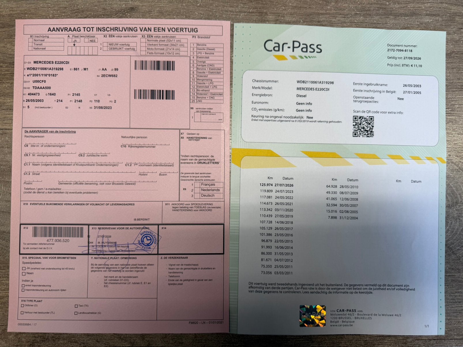 Mercedes E220 CDI Automaat/125.000km/GEKEURD, Auto's, Mercedes-Benz, Automaat, Bedrijf, https://public.car-pass.be/vhr/7507a30c-9fb6-4c49-8dda-ca05def295af