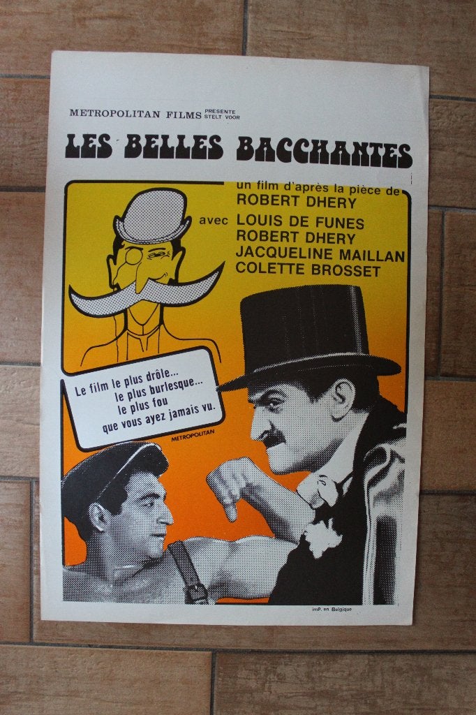 filmaffiche Louis De Funes les belles bacchantes filmposter, Enlèvement ou Envoi, Rectangulaire vertical, A1 jusqu'à A3, Comme neuf