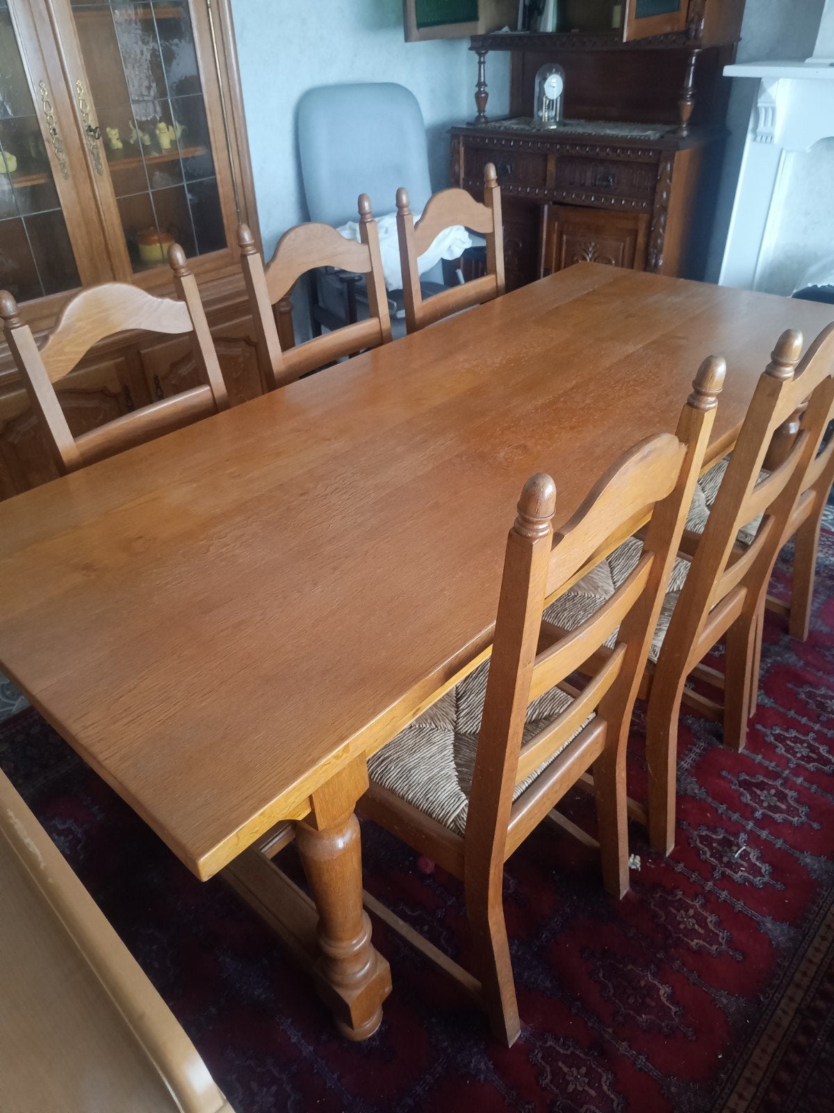 Oude eikentafel met 6 stoelen, Ophalen