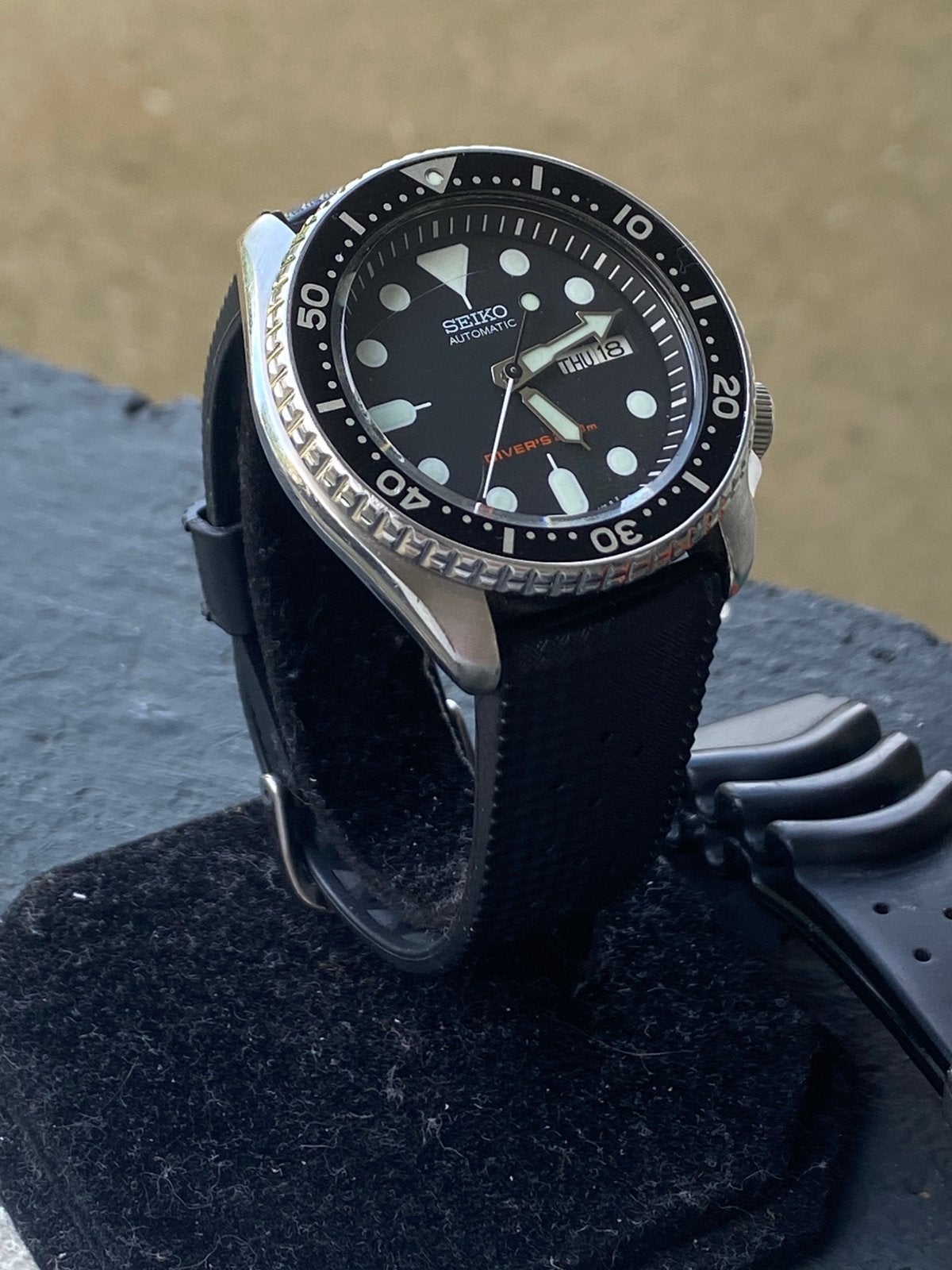 Seiko Skx-Seiko 7002 Diver -Seiko Scubamaster 200m Computer, Montre-bracelet, Seiko, Enlèvement ou Envoi, Autres matériaux