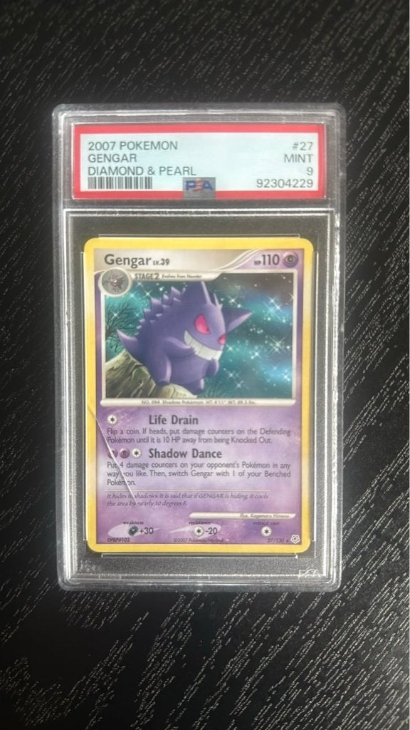 PSA 9 Gengar #27, Ophalen of Verzenden, Zo goed als nieuw, Losse kaart, Foil