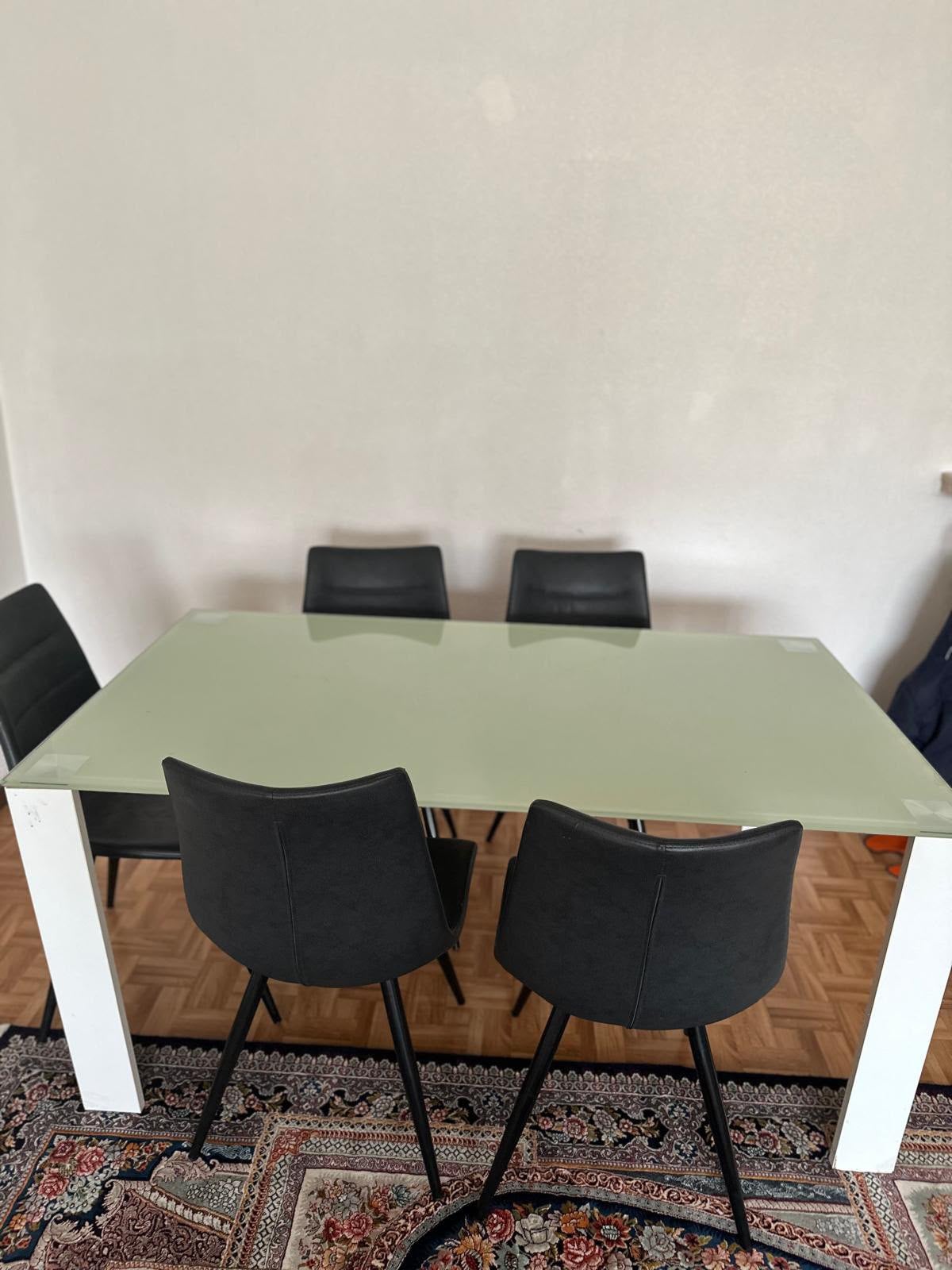 Table pour 6 personnes, Maison & Meubles, Enlèvement, Comme neuf, Verre