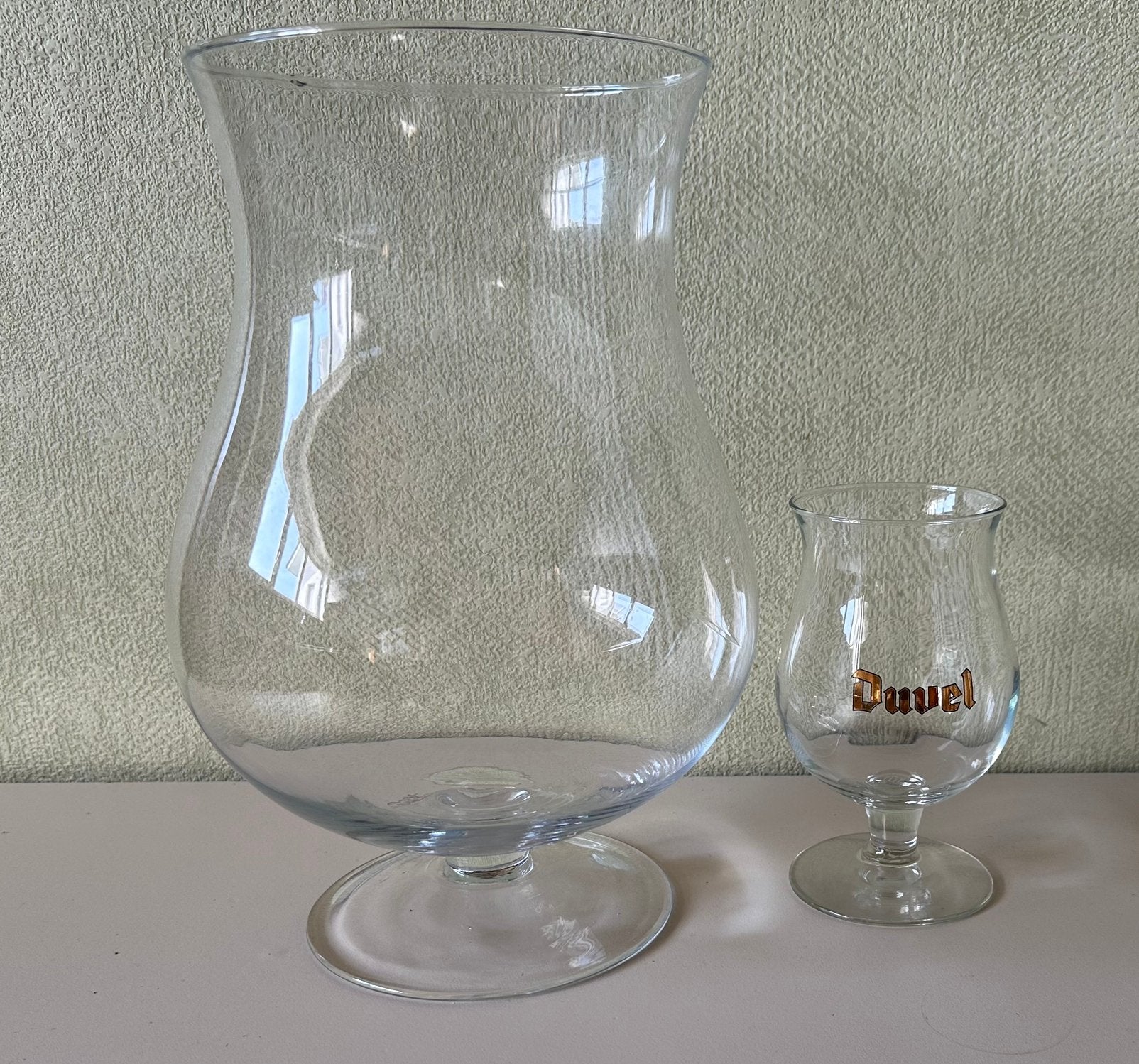 XXL bierglas voor wel 5 Duvels, Ophalen of Verzenden, Zo goed als nieuw, Bierglas