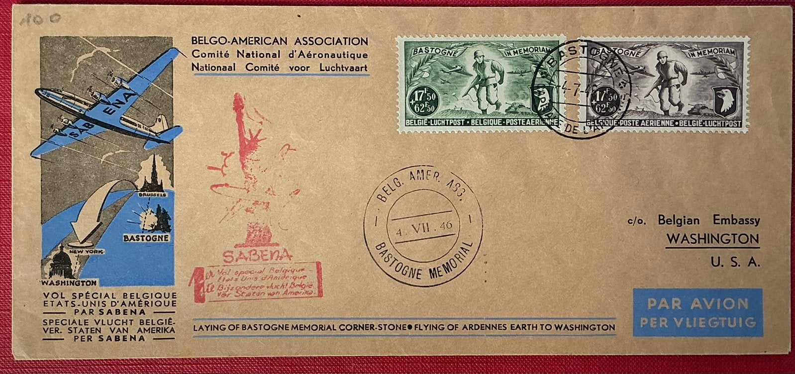 LOT 526. 1946. AMÉRICAIN MEMORIAL &  BASTOGNE. Mooi!, Postzegels en Munten, Postzegels | Europa | België, Ophalen of Verzenden