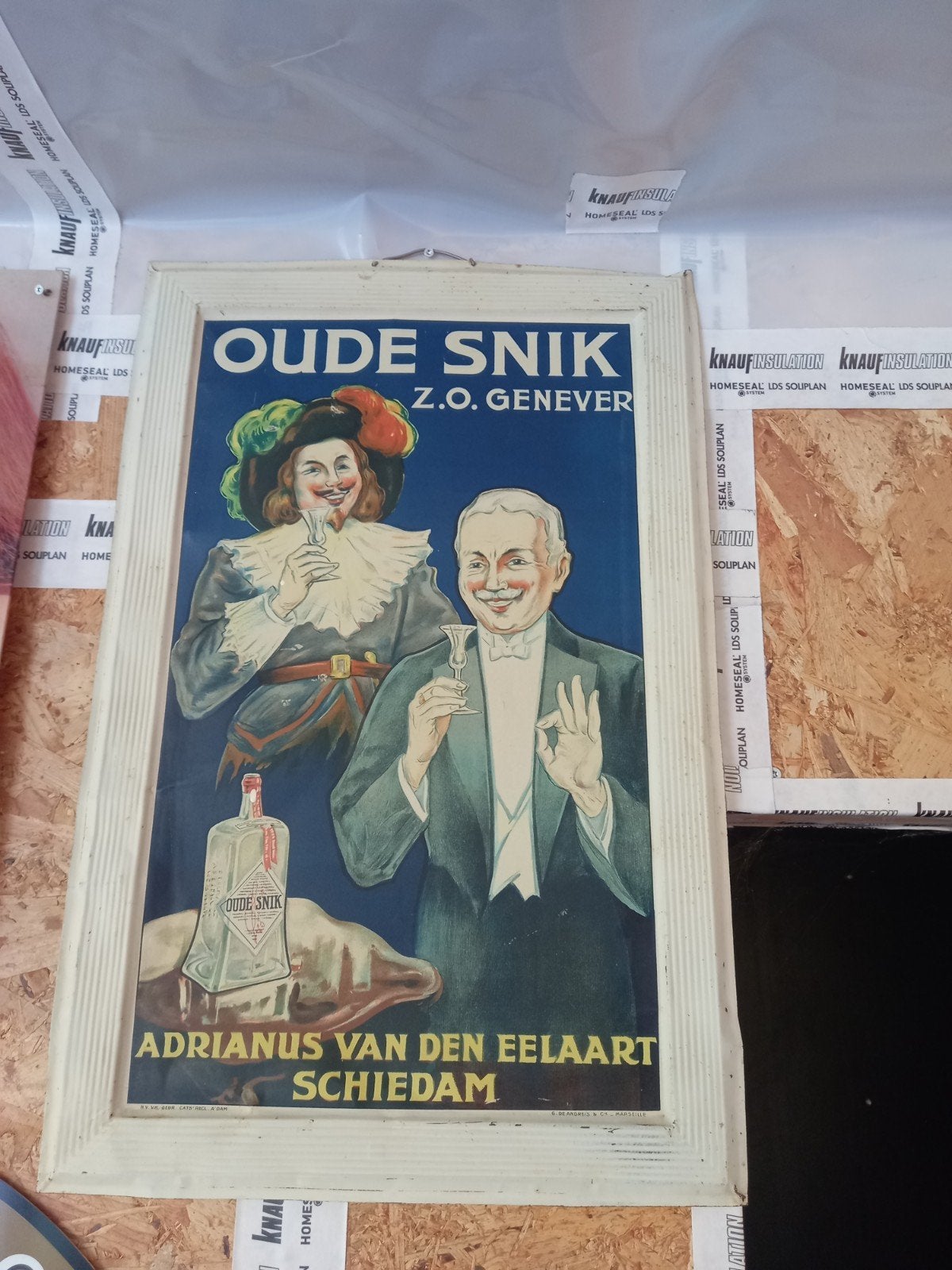 plaque métallique originale Oude Snik genever, Enlèvement, Panneau publicitaire