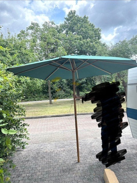 Parapluie vert, Jardin & Terrasse, Parasols, Enlèvement, Utilisé, 2 à 3 mètres, Parasol sur pied