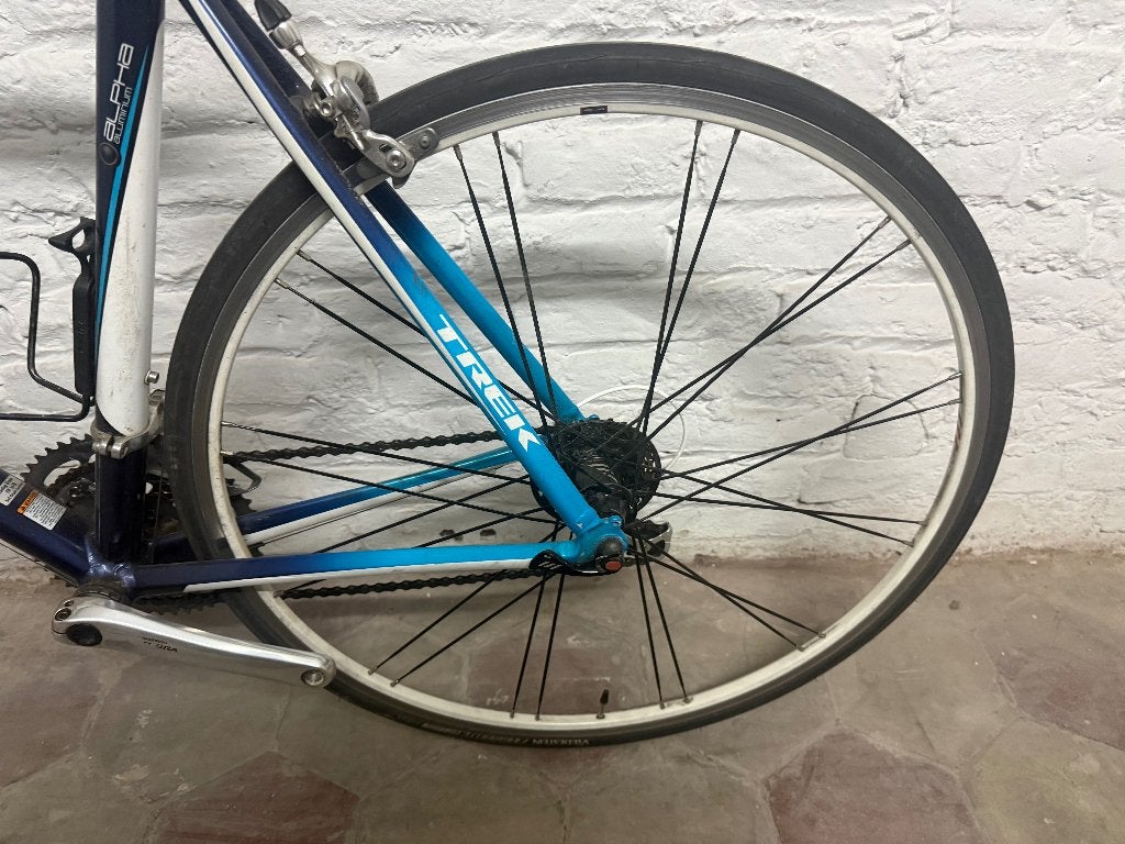 Koersfiets Trek 1.9 - maat 58 - blauw/wit, Gebruikt, Velgrem, Overige maten, 57 tot 61 cm