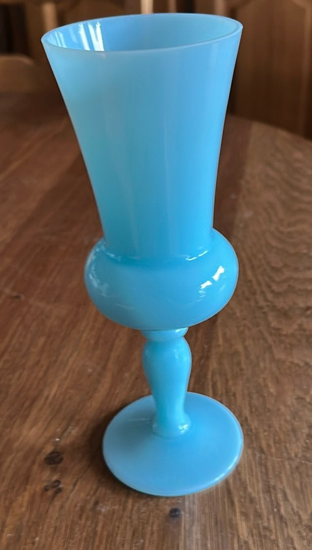 vase en opaline bleue, 21 cm, Comme neuf, Enlèvement, Autres matériaux