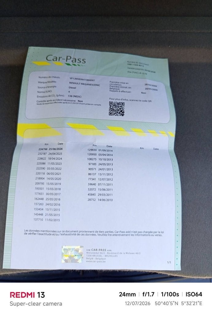 renault scenic 1500 cdi diesel, Autos, Argent ou Gris, Achat, 4 cm³, Boîte manuelle