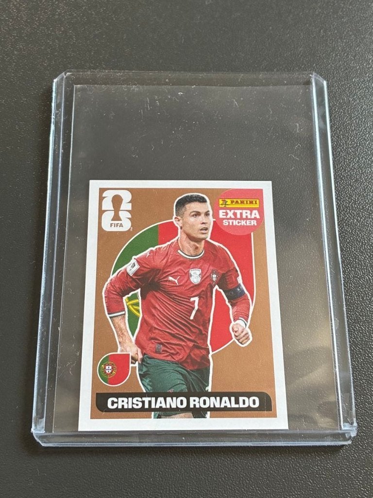 Panini kaart gold/bronze Christiano Ronaldo wk 2026, Ophalen, Nieuw, Poster, Plaatje of Sticker