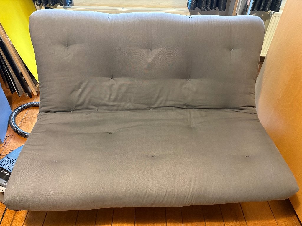 canapé lit, Maison & Meubles, Gris, 140 cm, Enlèvement, Utilisé
