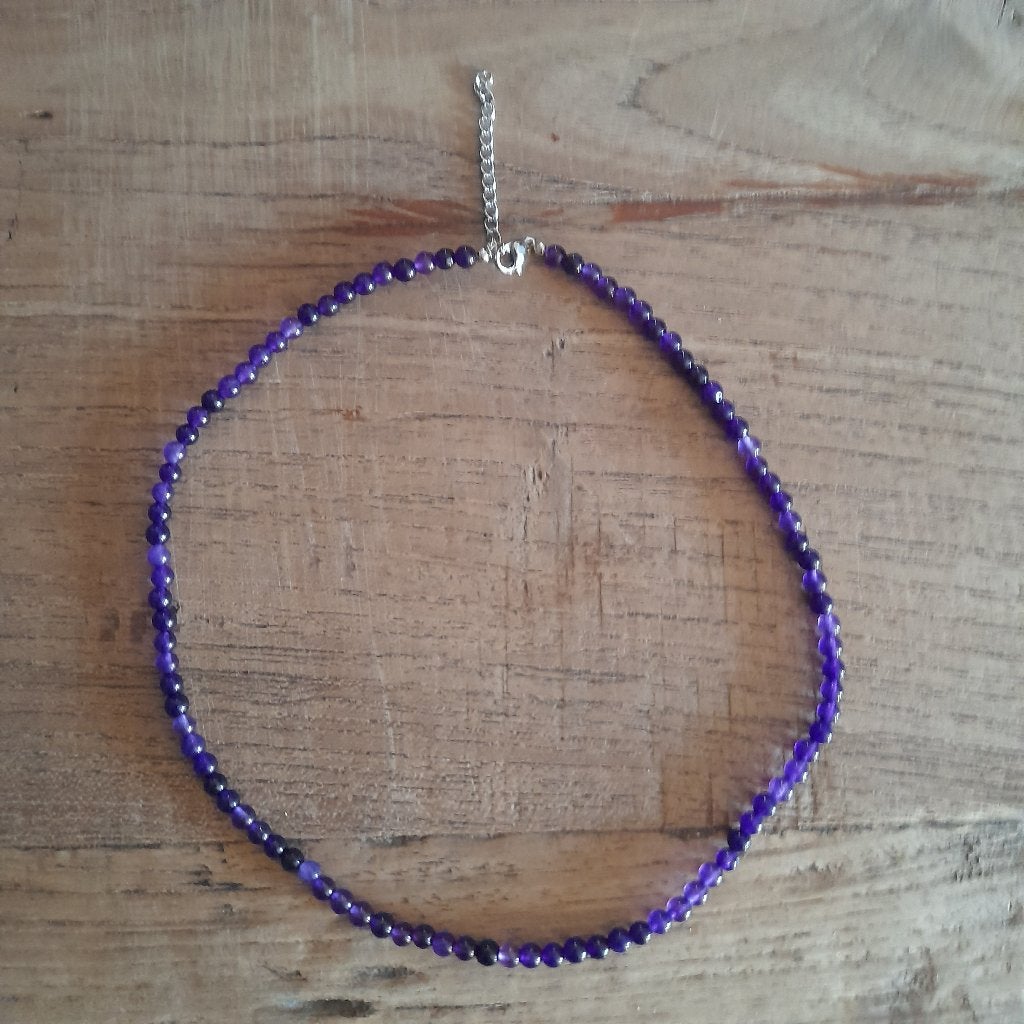 Mooie amethist collier, Verstelbaar, Paars, Nieuw, Ophalen of Verzenden