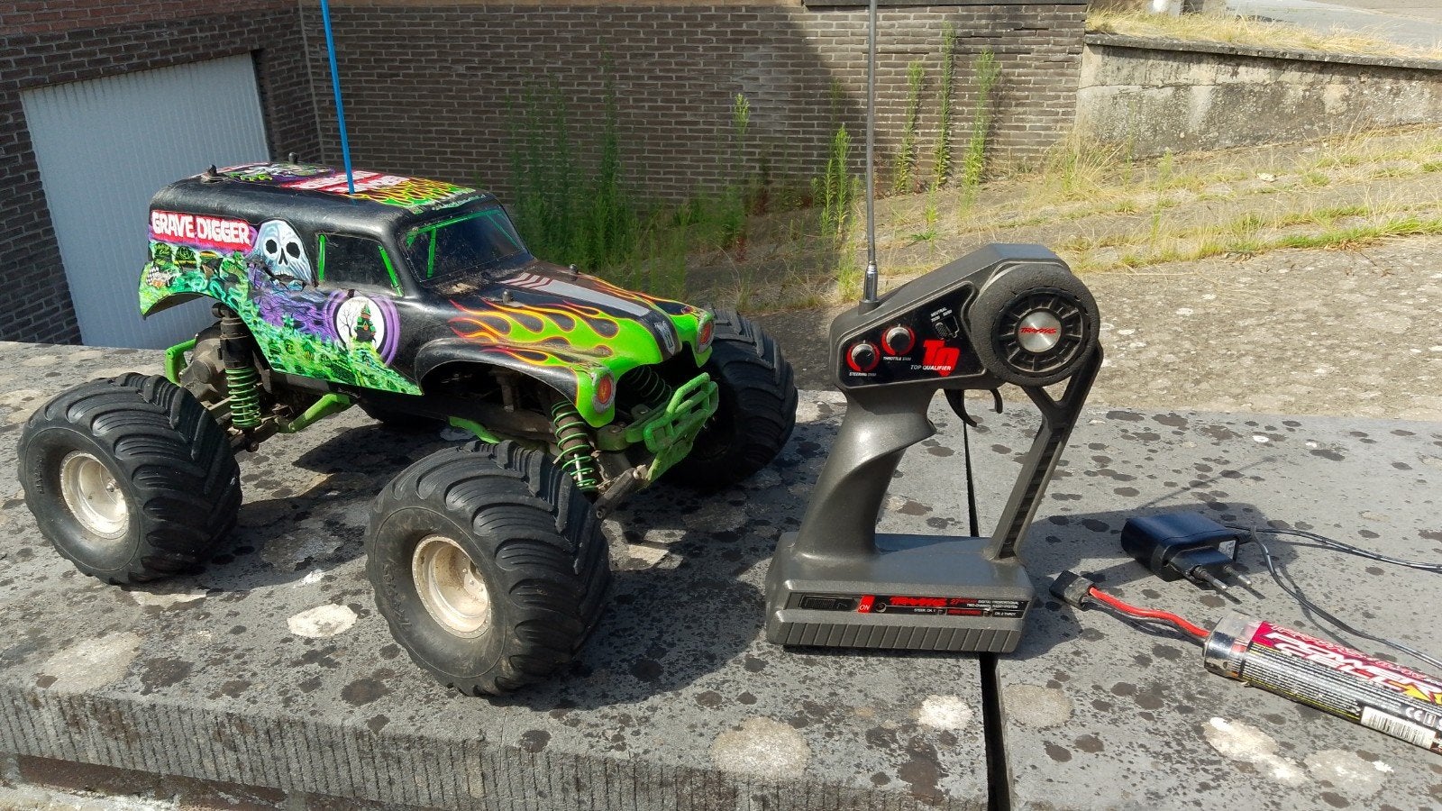 1:10 Traxxas Grave Digger, Elektro, Gebruikt, Auto offroad, Ophalen of Verzenden