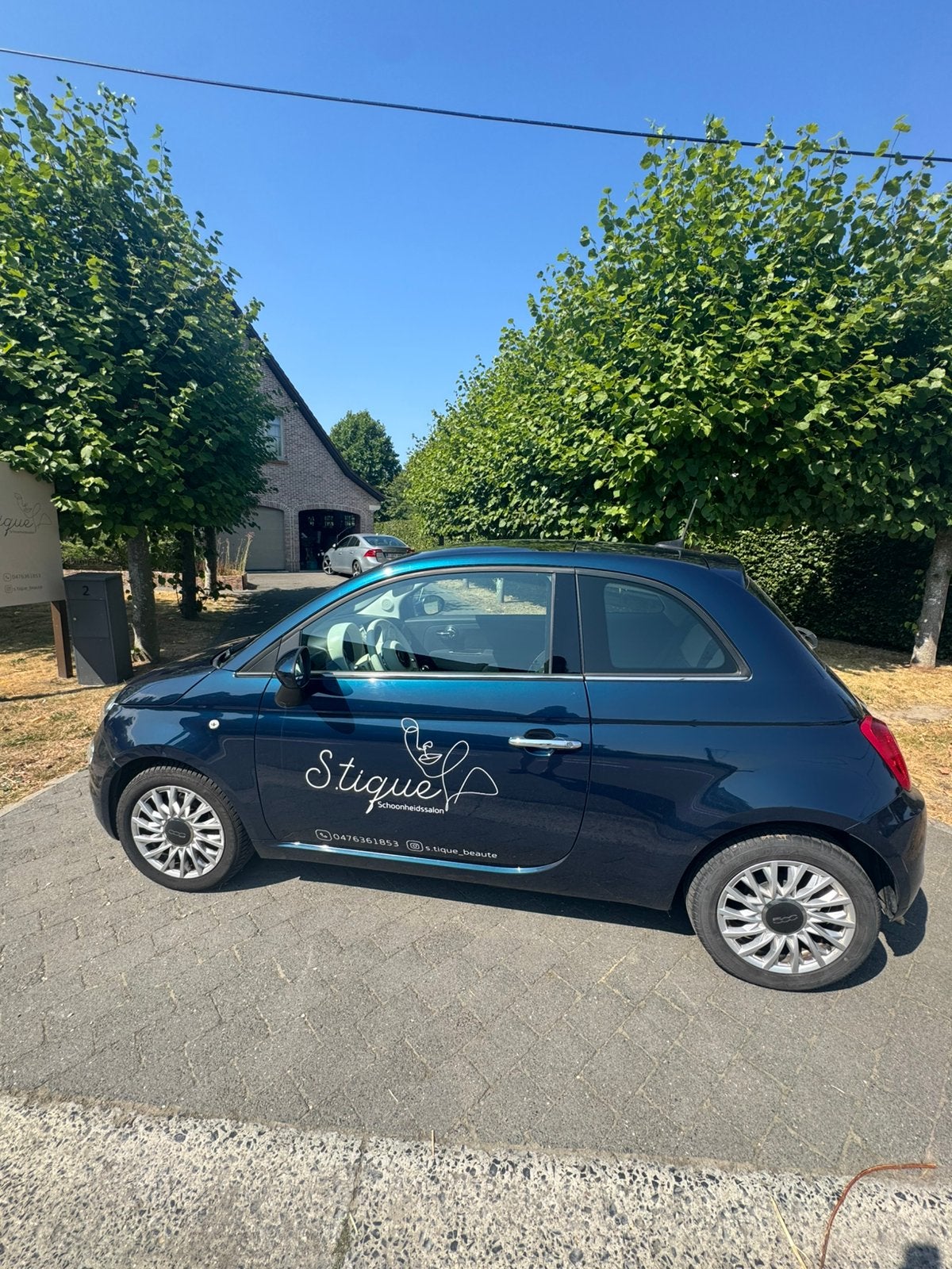 Fiat 500 lounge metallic blue, Auto's, Fiat, 4 zetels, 4 cilinders, Blauw, Leder en Stof