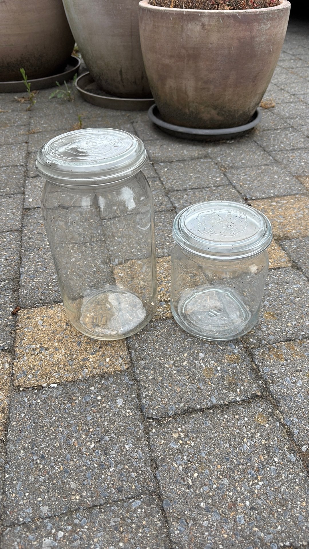 Weckpotten, weck bokalen, inmaakbokalen, Huis en Inrichting, Glas, Ophalen, Gebruikt, Met deksel