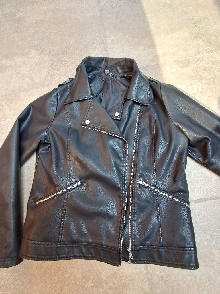 Zwarte leder look mt 44 (zie foto's), Lola & Liza, Zwart, Maat 42/44 (L), Ophalen of Verzenden