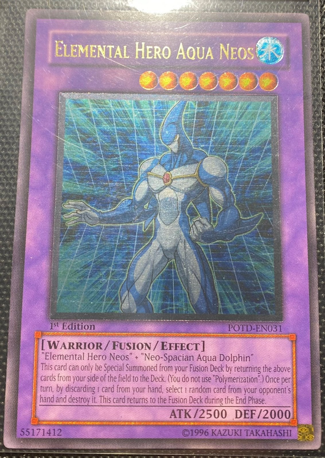 Elemental Hero Aqua Neos (1st Ed. GOLD STAMP - Ultimate), Enlèvement ou Envoi, Comme neuf, Cartes en vrac, Foil
