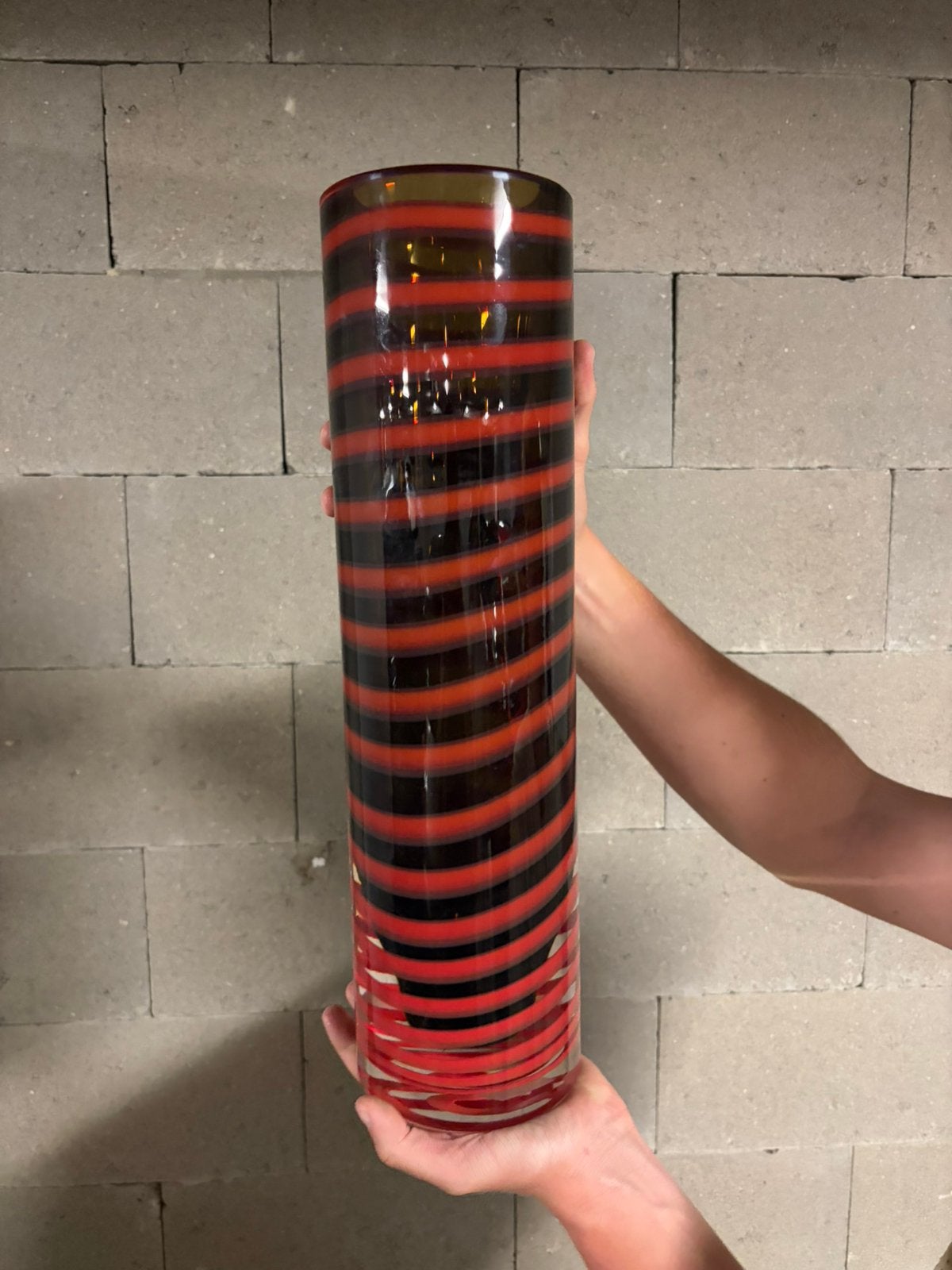 Vase Cenedese de Murano, Enlèvement, Neuf, Rouge, Verre