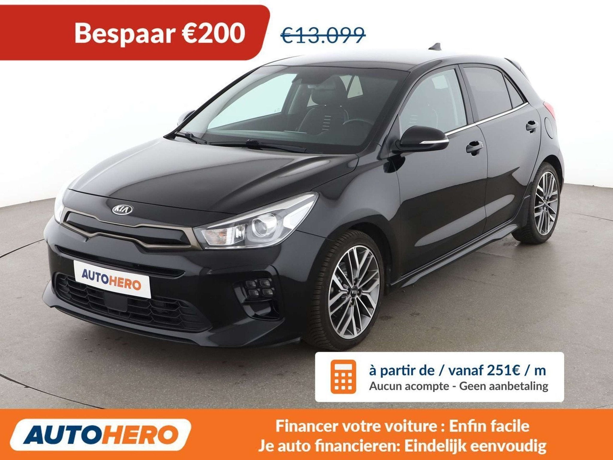 Kia Rio 1.0 TGDI GT Line (année de construction 2020), Achat, 998 cm³, Euro 6, Noir