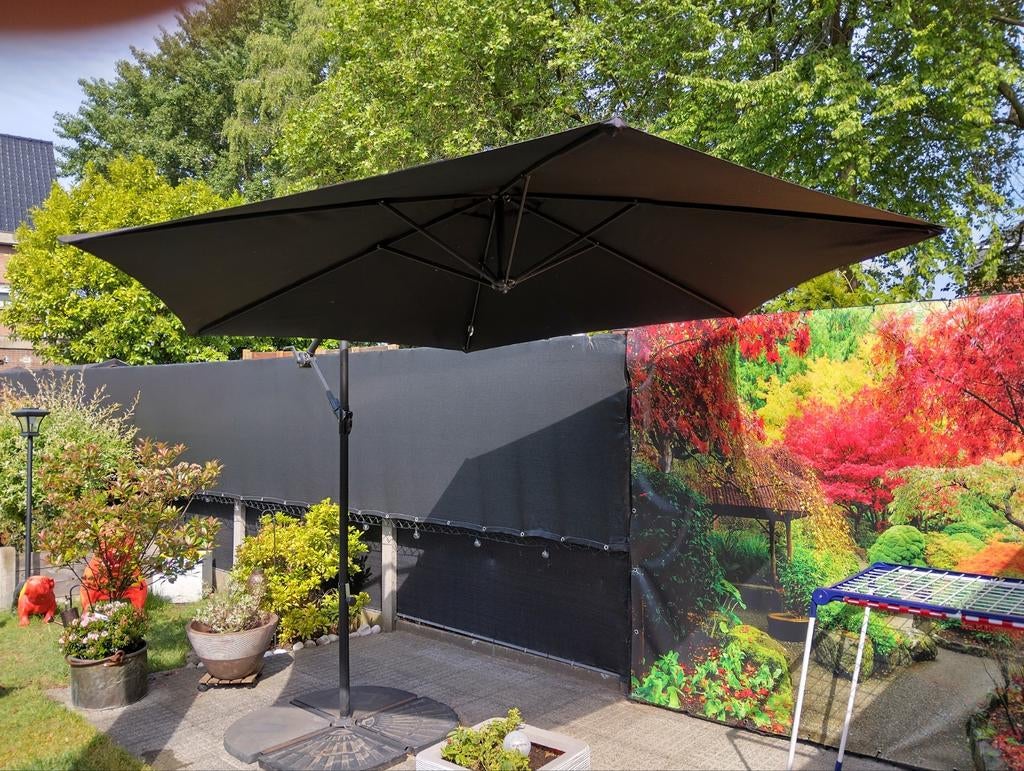 Zweefparasol incl. Tegels en Hoes, Ophalen, Gebruikt, Zweefparasol