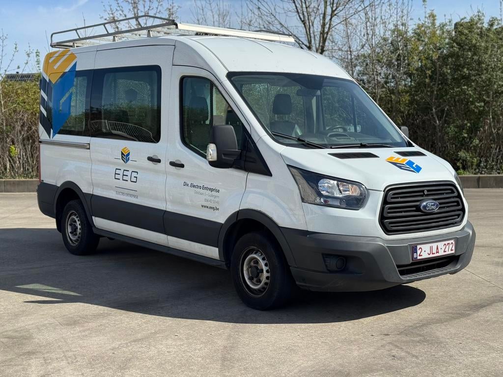 FORD TRANSIT / 2.0 DIESEL! / 9 PLAATS! / L2 / H2! / GEKEURD!, Auto's, 4 deurs, Achterwielaandrijving, Euro 6, Wit