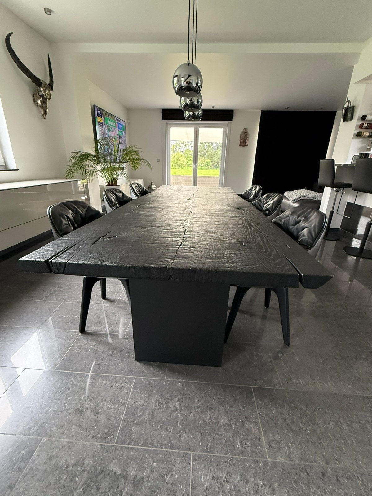 Zwarte eettafel Stefan Knopp 280*100*75, Huis en Inrichting, Ophalen, Design, 50 tot 100 cm, Vijf personen of meer