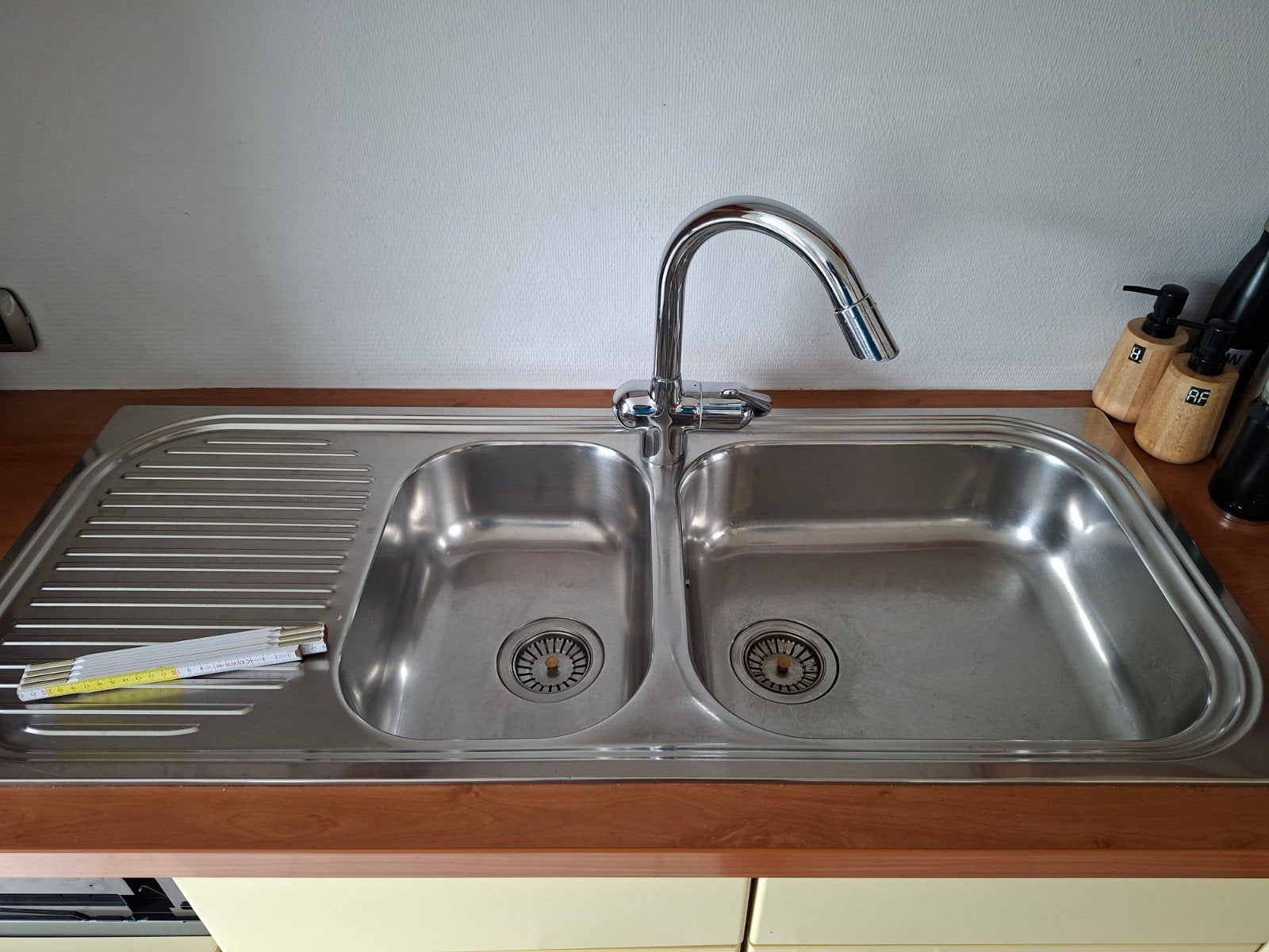 gootsteen 116x50 met kraan, Ophalen, Gebruikt, 50 tot 75 cm, 100 tot 150 cm