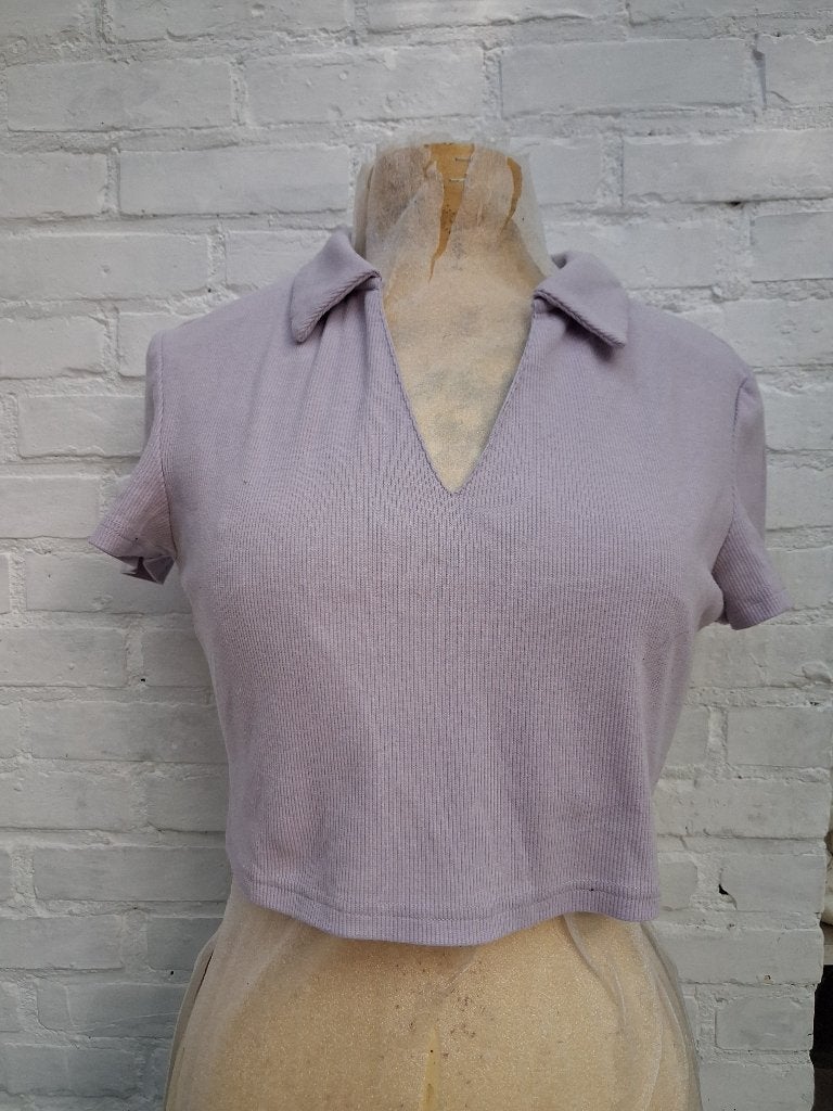 lila crop top met kraag, Ophalen of Verzenden, Gedragen, Maat 36 (S)