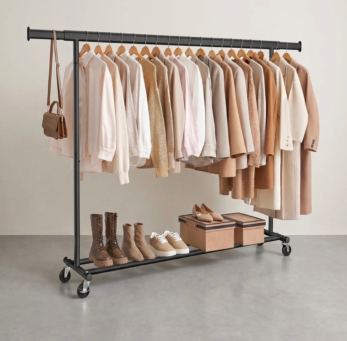 Kledingrek op wielen - zwart, Kleding | Dames, Ophalen, Zo goed als nieuw