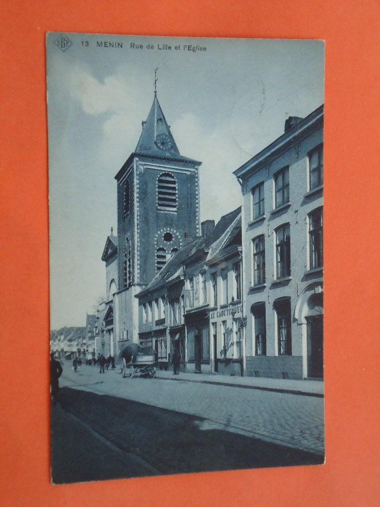 Menen - Menin Rue de Lille et l' Eglise SBP nr. 13, Collections, Enlèvement ou Envoi, Avant 1920, Affranchie, Flandre Occidentale