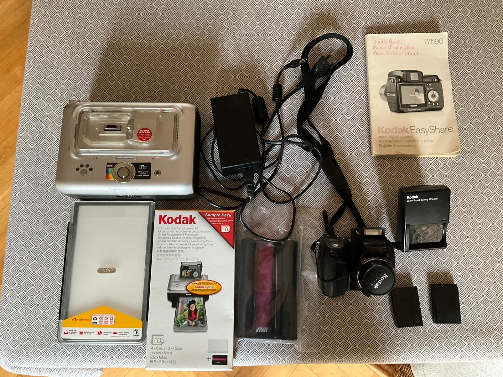 Kodak DX7590 + Kodak printer dock (bundle), Zo goed als nieuw, Kodak, 5 megapixels, Accu