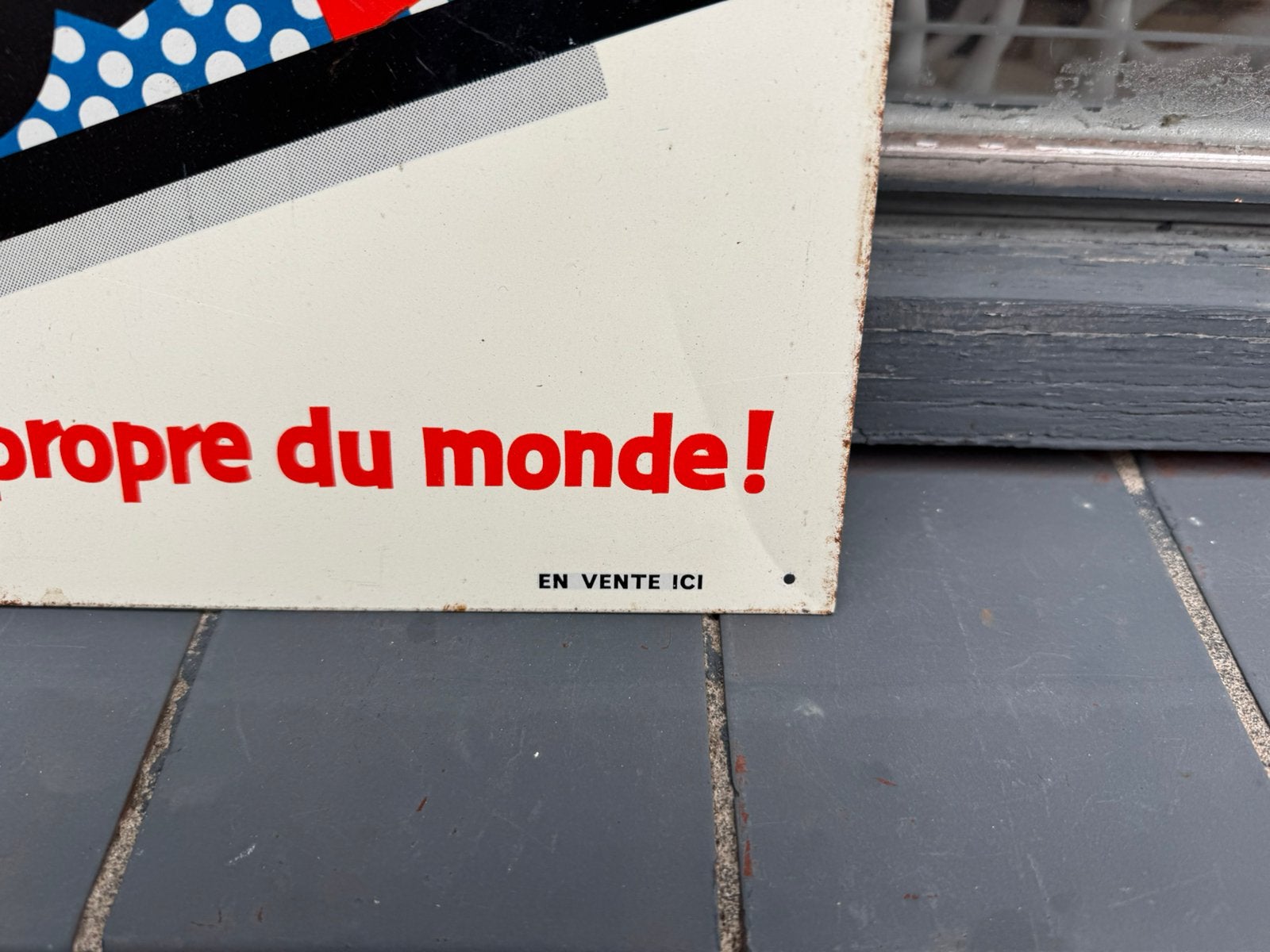 Omo était un vieux panneau d'affichage en étain, Panneau publicitaire, Enlèvement ou Envoi, ., Utilisé