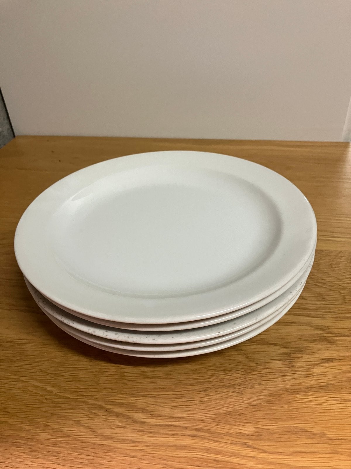 Set van 5 witte borden, Ophalen of Verzenden, Gebruikt, Bord(en)