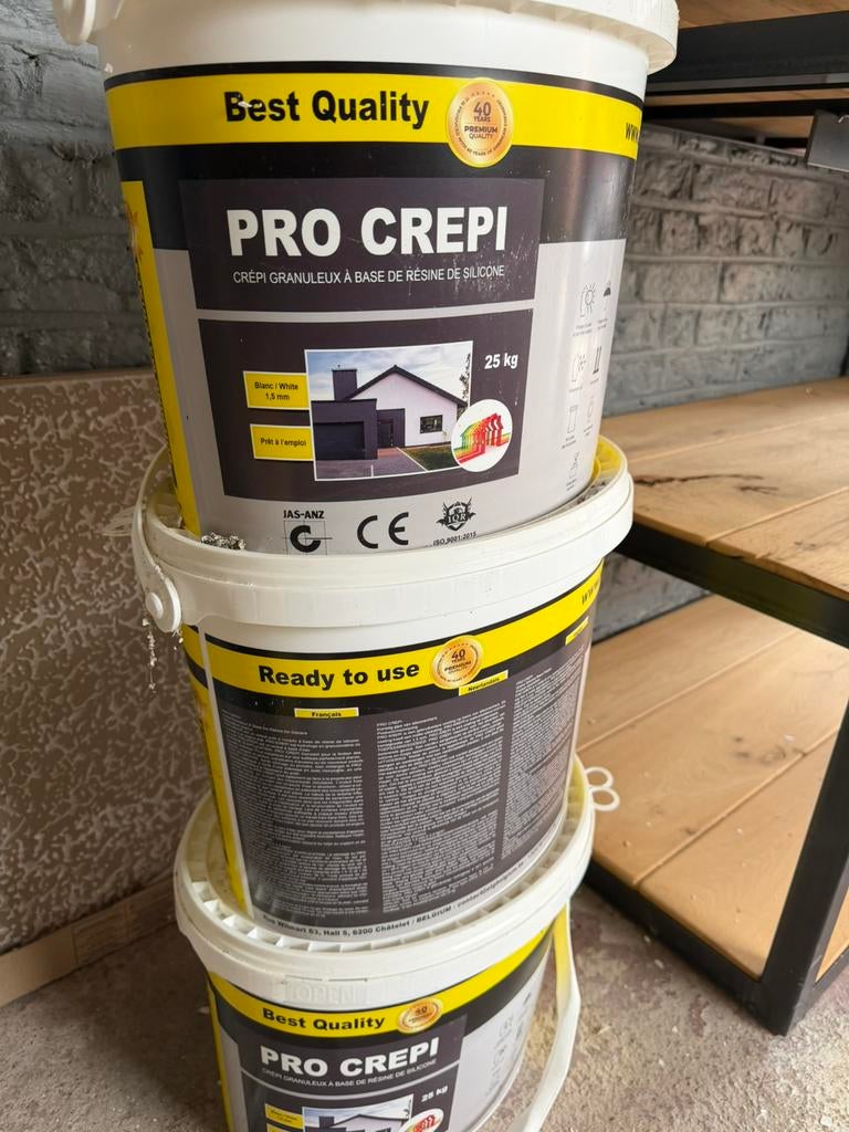 Seaux de crépi, Bricolage & Construction, Enlèvement, Comme neuf, Blanc