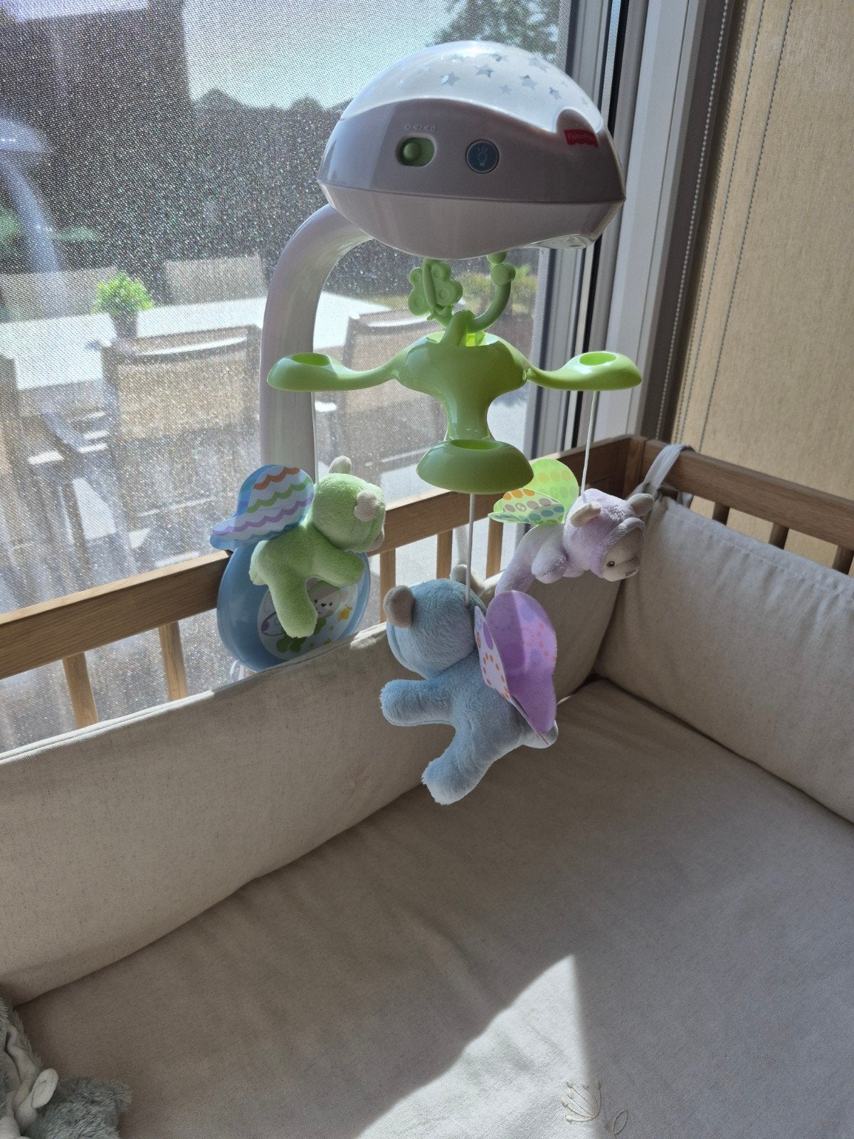Babymobiel met muziek en.plafondverlichting FISHER PRICE, Ophalen